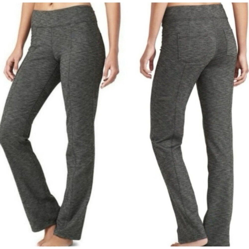 Athleta Women’s Metro Classic Bootcut Yoga Pants Size M Heather Grey Stretchy